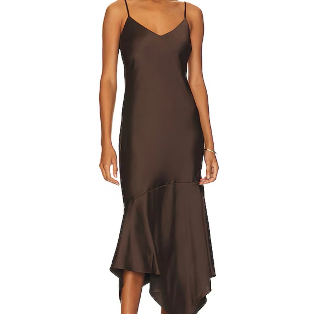 Steve Madden Brown Satin Slip Dress